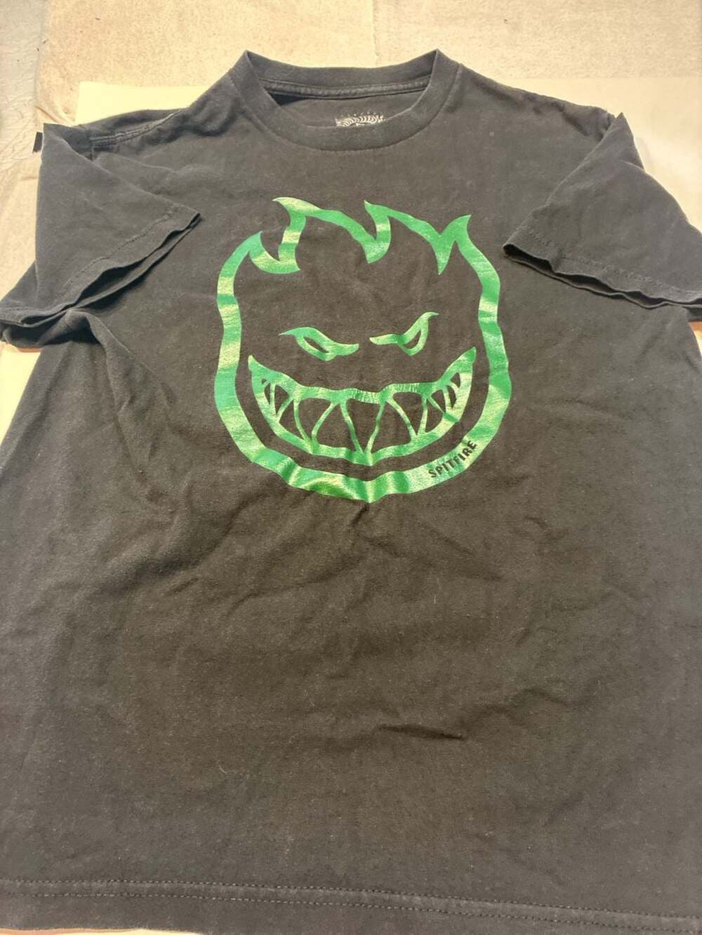 Spitfire Bighead Fill Graphic Logo T-Shirt - Black/Green